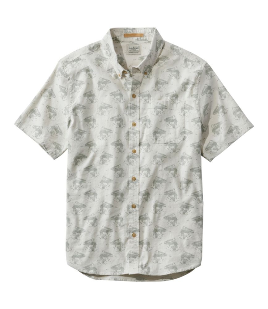Men's Stonecoast Hemp Shirt, Short-Sleeve, Slightly Fitted Untucked Fit, Print - US 3230