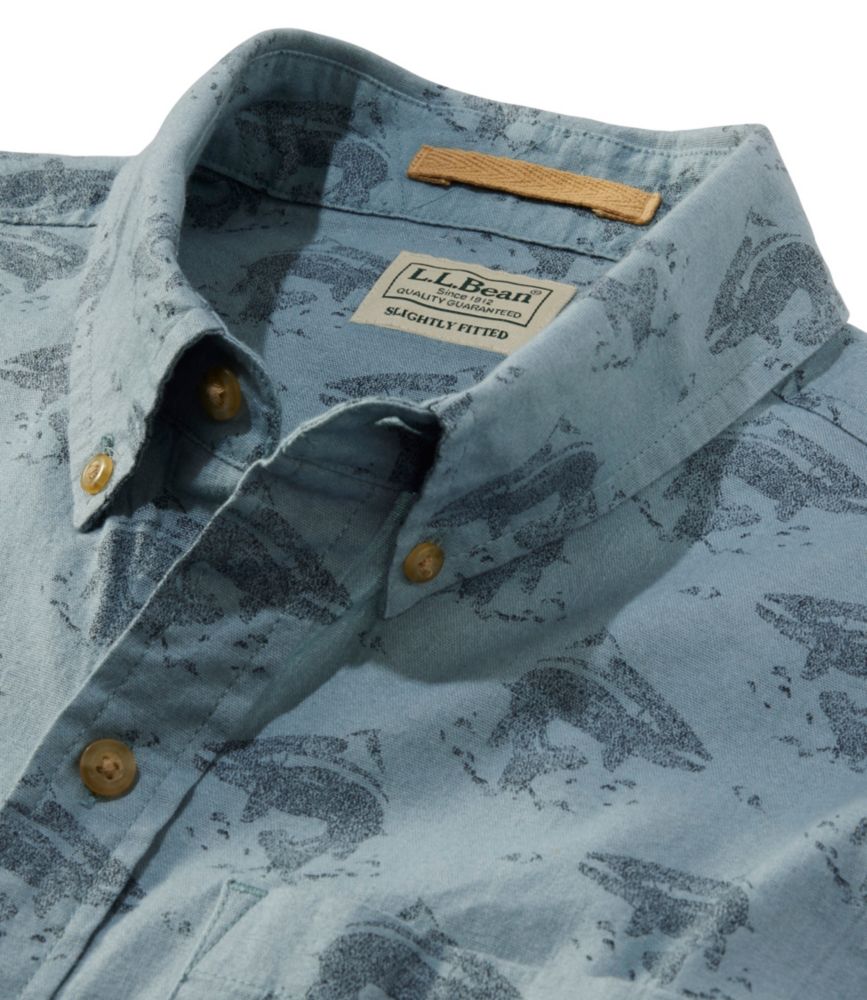 Men's Stonecoast Hemp Shirt, Short-Sleeve, Slightly Fitted Untucked Fit, Print - US 3898