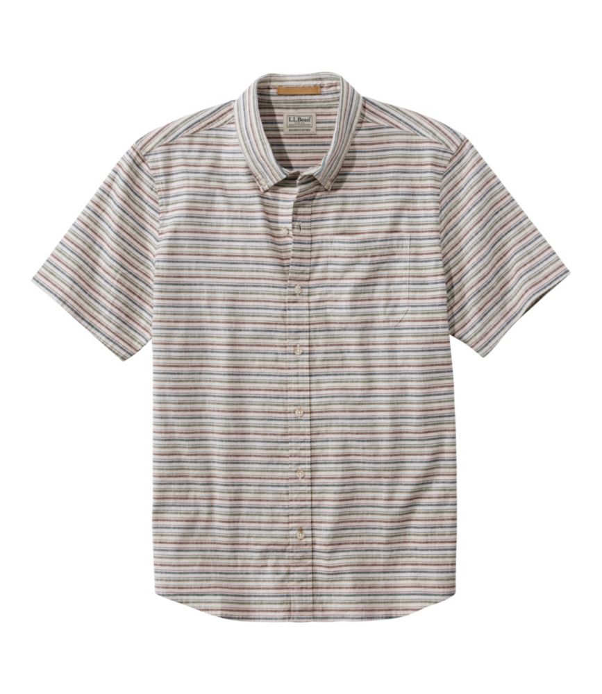 Men's Stonecoast Hemp Shirt, Short-Sleeve, Slightly Fitted Untucked Fit, Stripe - US 2652
