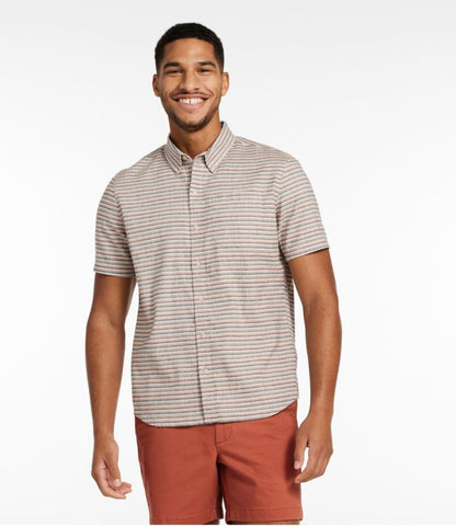 Men's Stonecoast Hemp Shirt, Short-Sleeve, Slightly Fitted Untucked Fit, Stripe - US 2652