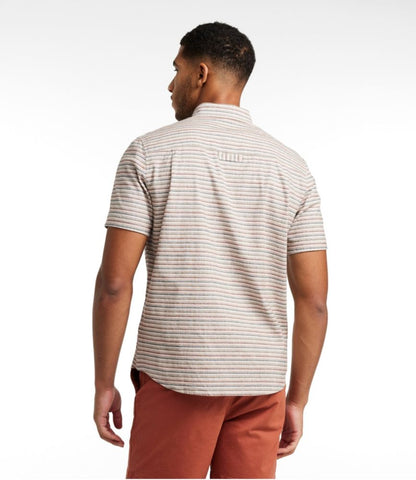 Men's Stonecoast Hemp Shirt, Short-Sleeve, Slightly Fitted Untucked Fit, Stripe - US 2652