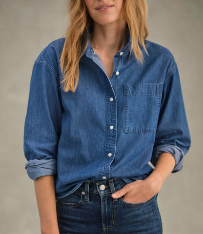 Women's L.L.Bean Denim Boyfriend Shirt - US 6916