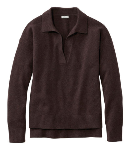 Women's Classic Cashmere Sweater, Relaxed Polo - US 4163