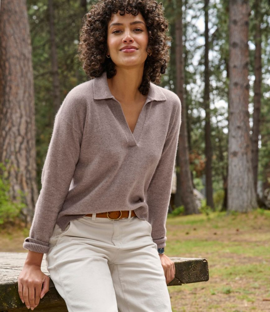 Women's Classic Cashmere Sweater, Relaxed Polo - US 0519