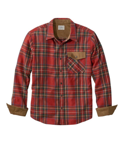 Men's Scotch Plaid Flannel Shirt, Snap-Front, Slightly Fitted Untucked Fit - US 4086