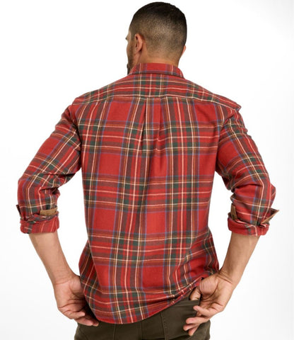 Men's Scotch Plaid Flannel Shirt, Snap-Front, Slightly Fitted Untucked Fit - US 4086