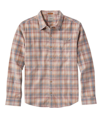 Men's Sunwashed Corduroy Shirt, Slightly Fitted Untucked Fit, Plaid - US 5131