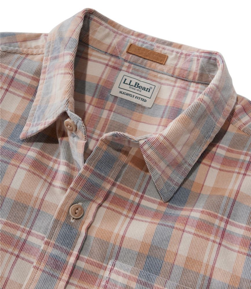 Men's Sunwashed Corduroy Shirt, Slightly Fitted Untucked Fit, Plaid - US 5131