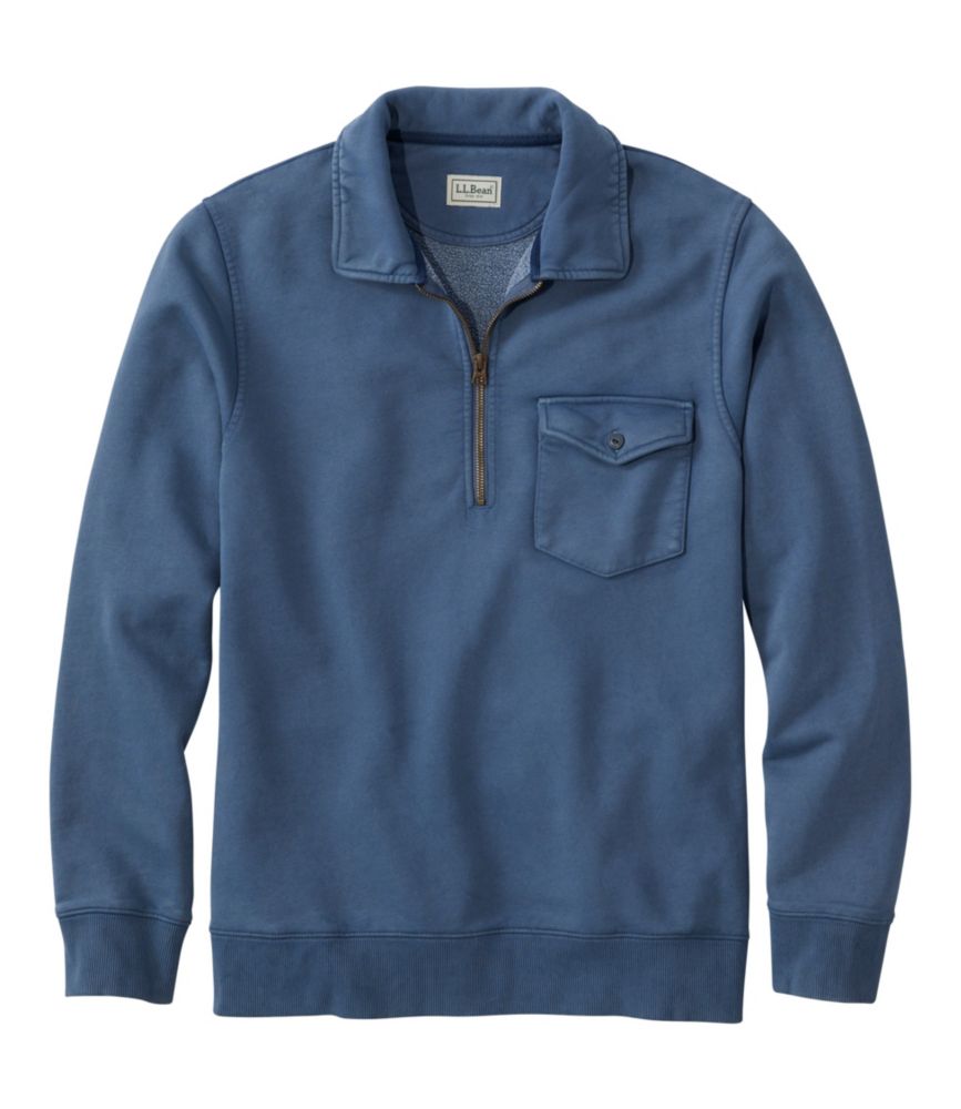 Men's Sunwashed Sweatshirt, Quarter-Zip Polo, Long-Sleeve - US 4783