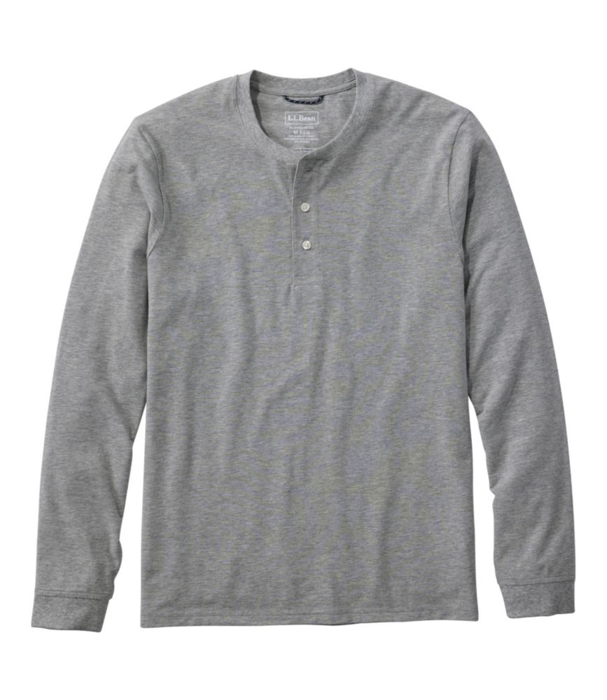 Men's Comfort Stretch Performance® Pima Tee, Long-Sleeve Henley - US 9180