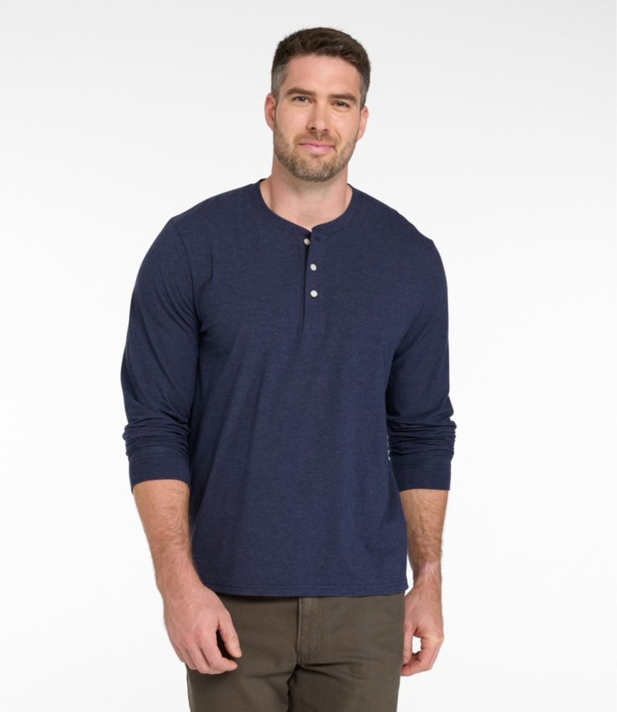 Men's Comfort Stretch Performance® Pima Tee, Long-Sleeve Henley - US 0193