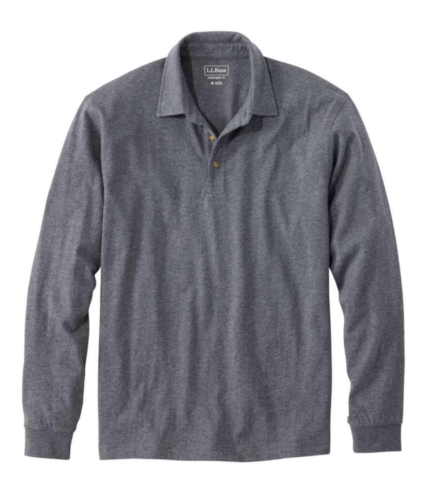 Men's Carefree Unshrinkable Polo, Long-Sleeve, Without Pocket - US 0937