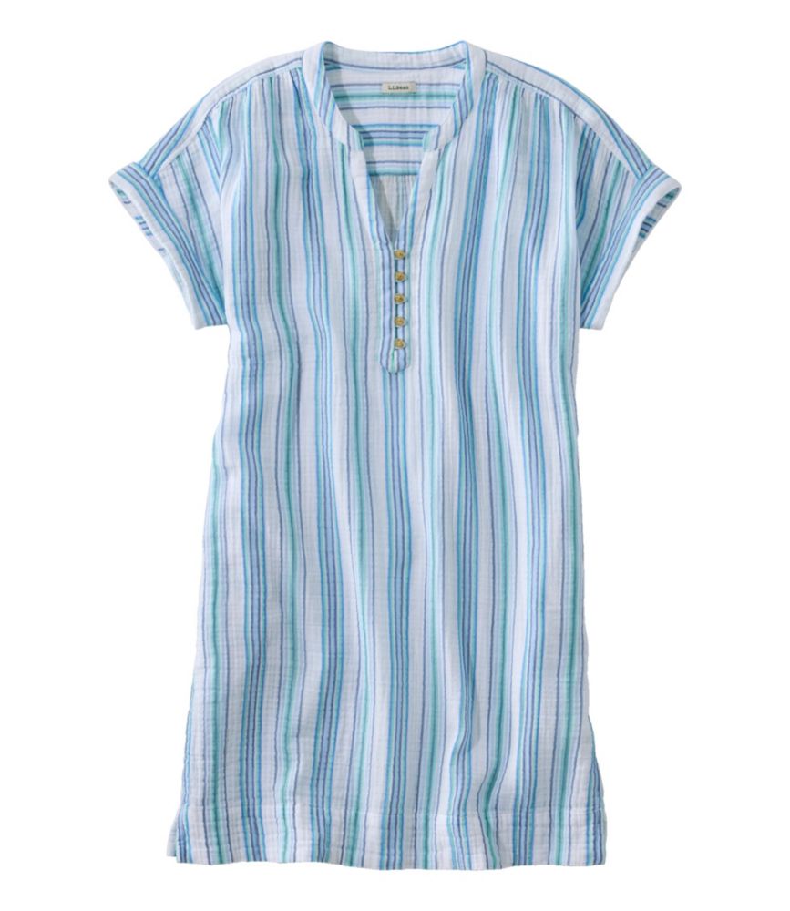 Women's Cloud Gauze Short-Sleeve Shift Dress, Stripe - US 1094
