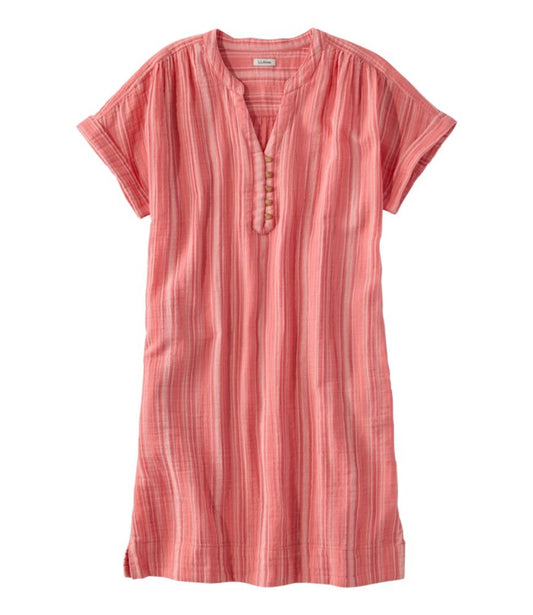 Women's Cloud Gauze Short-Sleeve Shift Dress, Stripe - US 4638