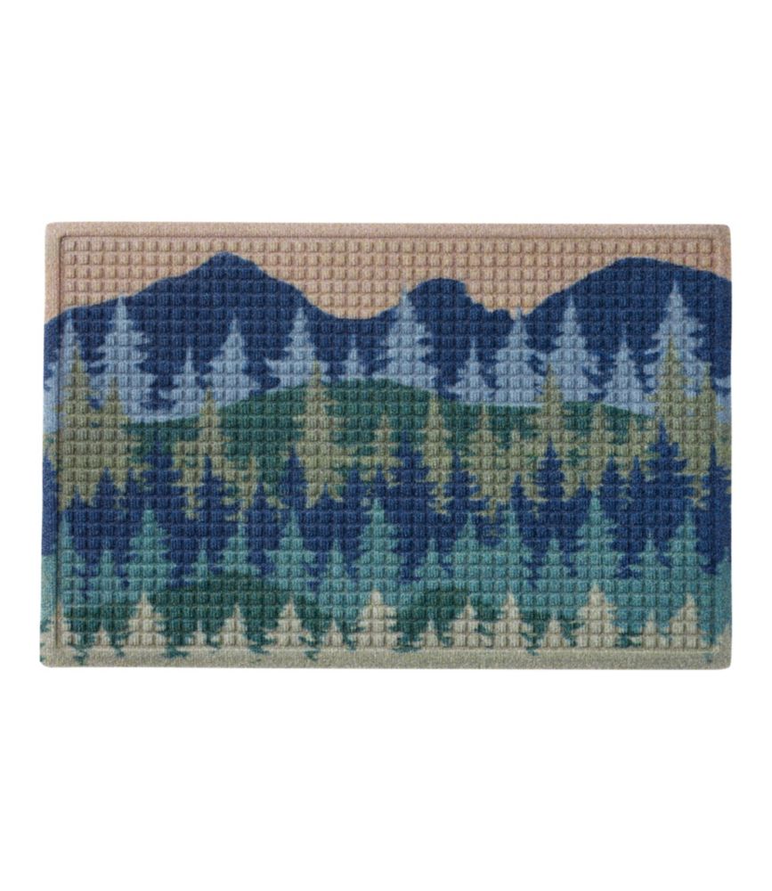 Printed Recycled Waterhog Doormat, Pine Trees - US 0024