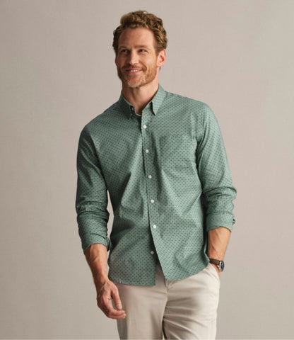 Men's Comfort Stretch Performance® Shirt, Long-Sleeve, Slightly Fitted Untucked Fit, Print - US 5782