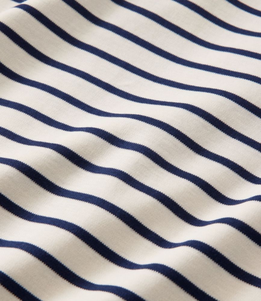 Women's Pima Cotton Tee, Three-Quarter-Sleeve Polo Stripe - US 5694