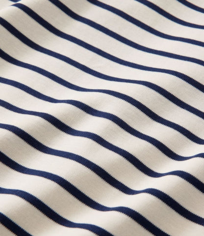 Women's Pima Cotton Tee, Three-Quarter-Sleeve Polo Stripe - US 5694