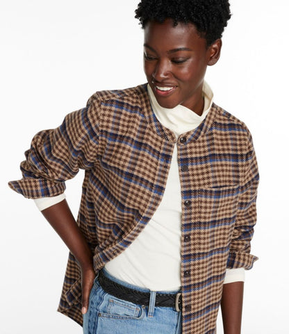 Women's Signature 1933 Collarless Chamois Tunic, Plaid - US 4773