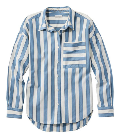 Women's Signature Premium Essential Poplin Shirt, Long-Sleeve Novelty Stripe - US 7577