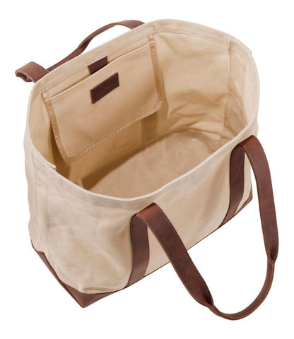 Leather-Trim Waxed Canvas Tote - US 1507