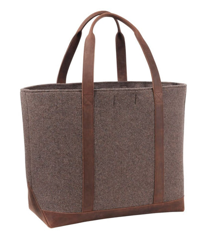 Leather-Trim Wool Tote - US 8978