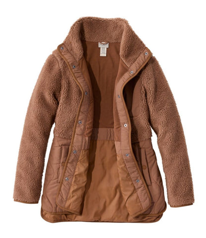 Women's Bean's Mixed Media Sherpa Fleece Jacket - US 6886
