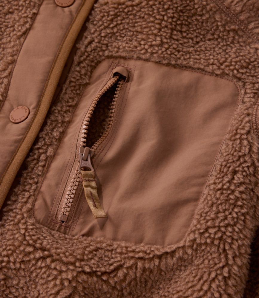 Women's Bean's Mixed Media Sherpa Fleece Jacket - US 6886