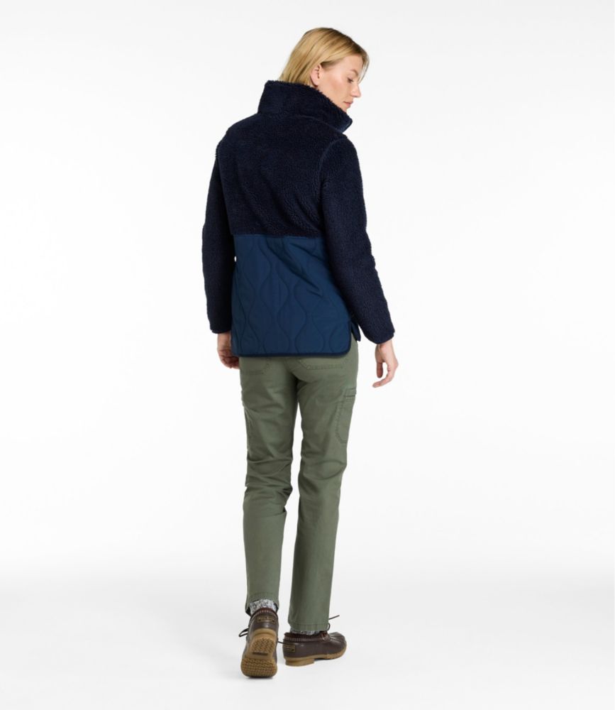 Women's Bean's Mixed Media Sherpa Fleece Jacket - US 9013