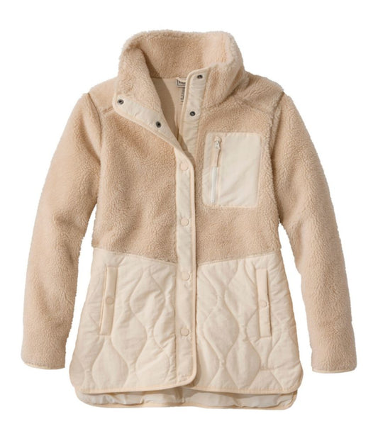 Women's Bean's Mixed Media Sherpa Fleece Jacket - US 9360