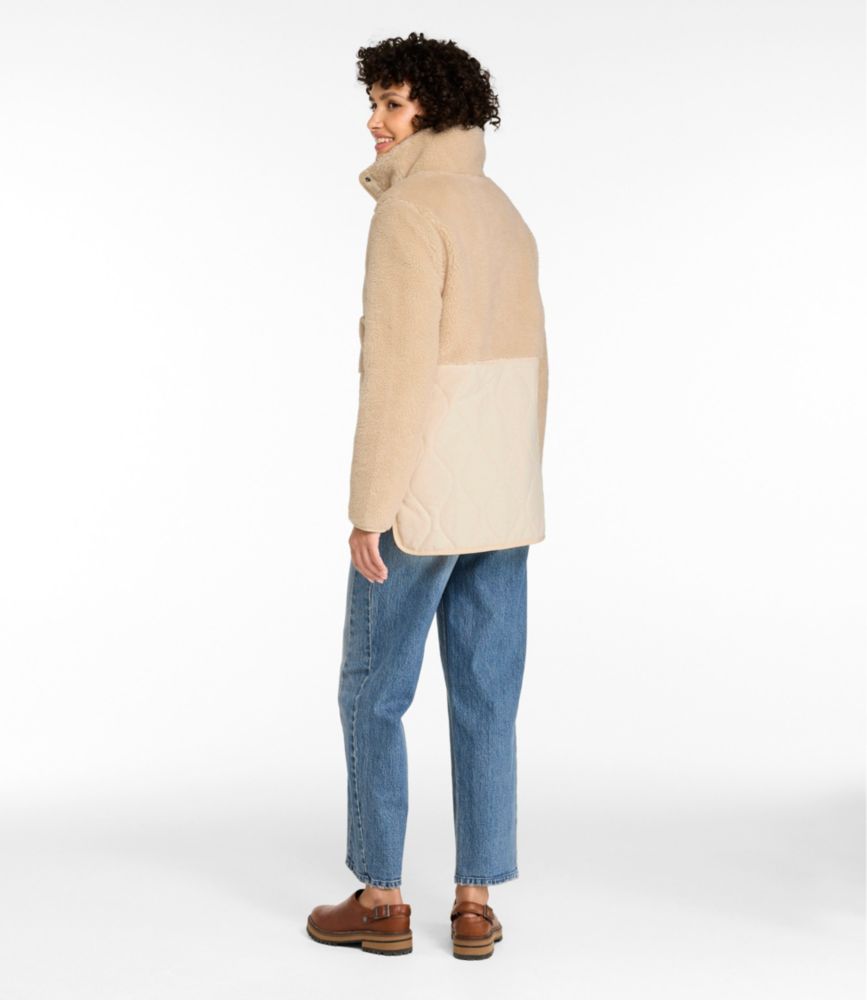 Women's Bean's Mixed Media Sherpa Fleece Jacket - US 9360