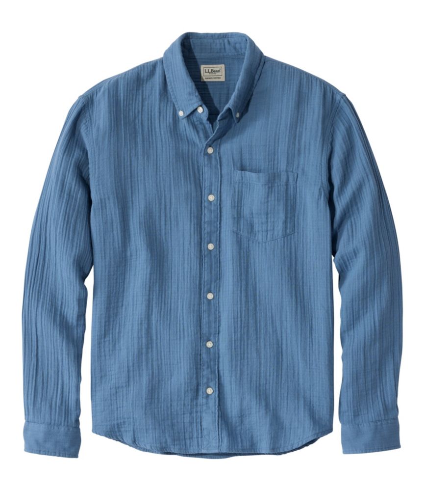 Men's Cloud Gauze Shirt, Long-Sleeve, Slightly Fitted Untucked Fit - US 8485