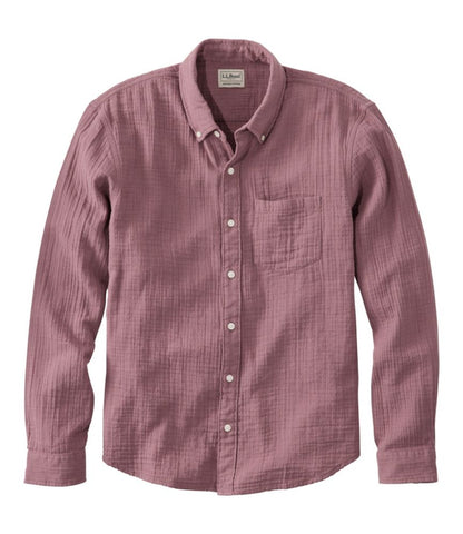 Men's Cloud Gauze Shirt, Long-Sleeve, Slightly Fitted Untucked Fit - US 1709