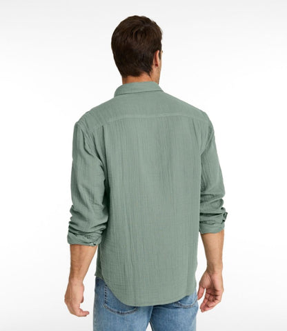 Men's Cloud Gauze Shirt, Long-Sleeve, Slightly Fitted Untucked Fit - US 0717