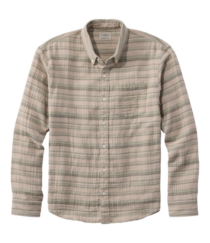 Men's Cloud Gauze Shirt, Long-Sleeve, Slightly Fitted Untucked Fit - US 8716