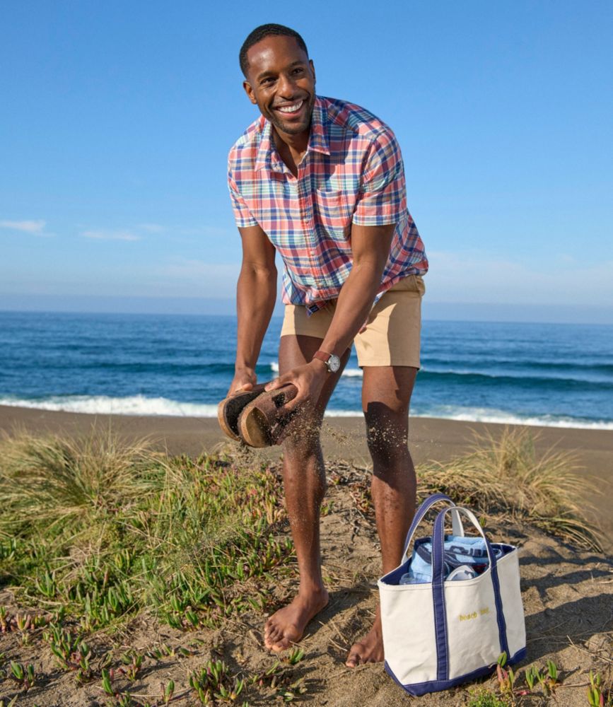 Men's Madras Shirt, Short-Sleeve, Slightly Fitted Untucked Fit - US 4959