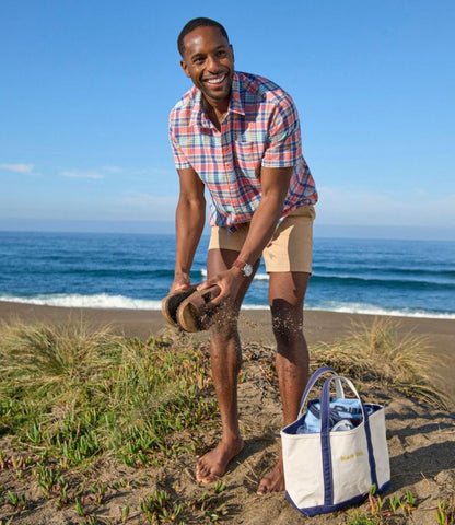 Men's Madras Shirt, Short-Sleeve, Slightly Fitted Untucked Fit - US 4959
