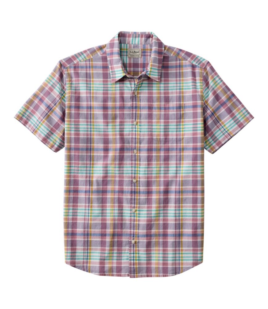 Men's Madras Shirt, Short-Sleeve, Slightly Fitted Untucked Fit - US 2829