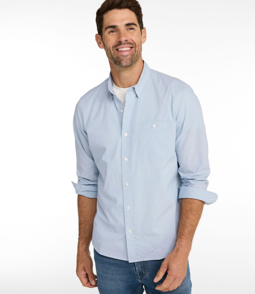Men's Comfort Stretch Performance® Chambray Shirt, Long-Sleeve, Slightly Fitted Untucked Fit - US 5710