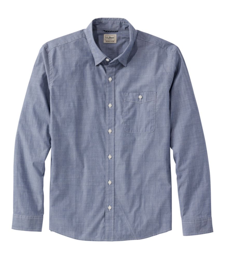 Men's Comfort Stretch Performance® Chambray Shirt, Long-Sleeve, Slightly Fitted Untucked Fit - US 4631
