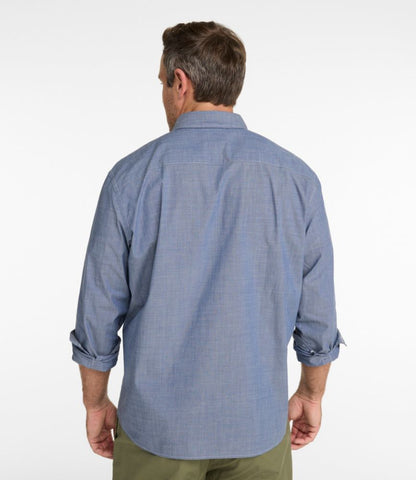 Men's Comfort Stretch Performance® Chambray Shirt, Long-Sleeve, Slightly Fitted Untucked Fit - US 4631