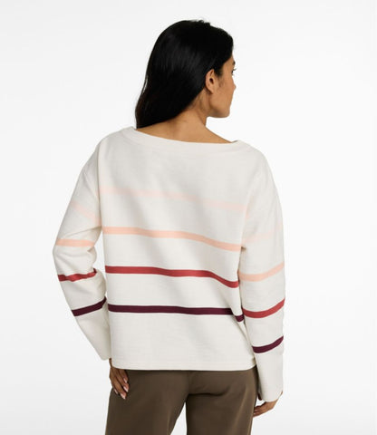 Women's Peaks Island Top, Relaxed Boatneck Long-Sleeve Stripe - US 9916