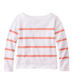 Women's Peaks Island Top, Relaxed Boatneck Long-Sleeve Stripe - US 9873