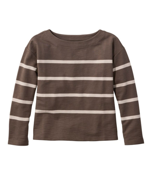 Women's Peaks Island Top, Relaxed Boatneck Long-Sleeve Stripe - US 3287