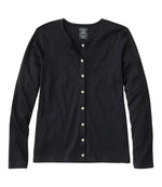 Women's Pima Cotton Tee, Long-Sleeve Crewneck Cardigan - US 6489