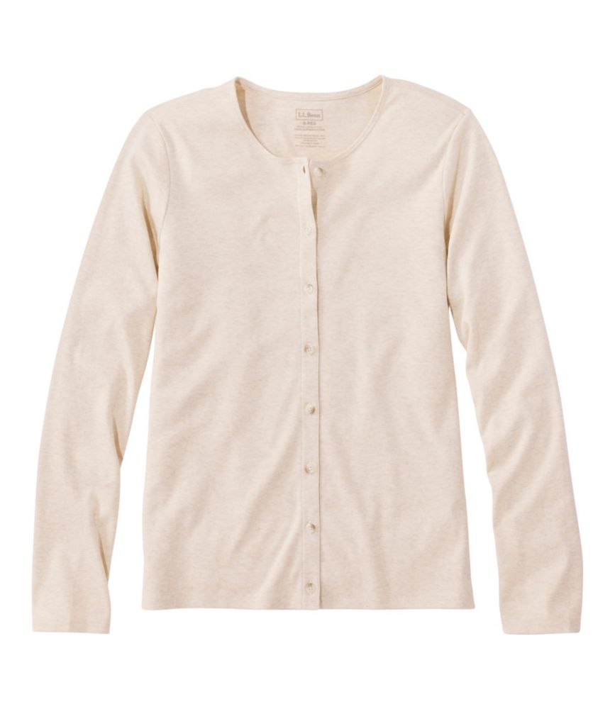 Women's Pima Cotton Tee, Long-Sleeve Crewneck Cardigan - US 0826