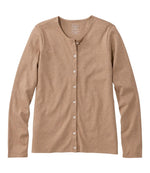 Women's Pima Cotton Tee, Long-Sleeve Crewneck Cardigan - US 9832