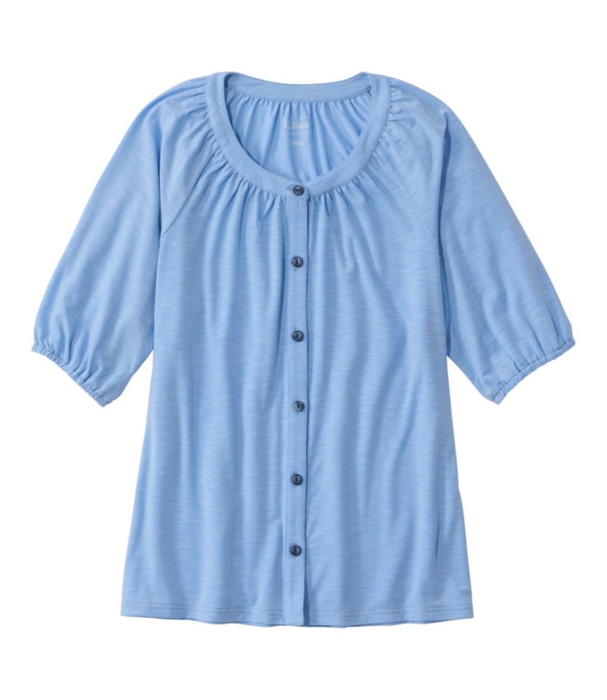 Women's Camden Hills Tee, Elbow-Sleeve Button-Front Shirt - US 9188