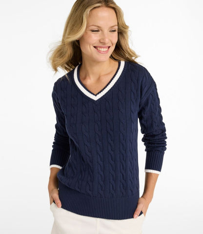 Women's The Original Double L® Sweater, Cable V-Neck - US 2258