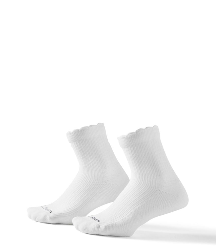Women's Scalloped Edge Micro Crew Socks, 2-Pack - US 6827